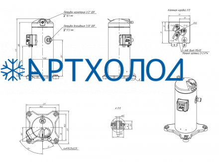 Компрессор спиральный RCZ55T4LB6CA (141R0116) Ридан