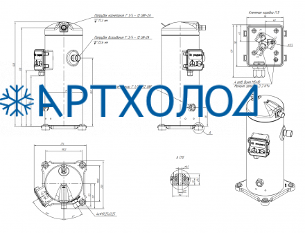 Компрессор спиральный RCM114E4LT7CA (141R8846) Ридан