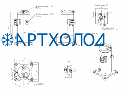 Компрессор спиральный RCM21E5LB7CA (141R8662) Ридан