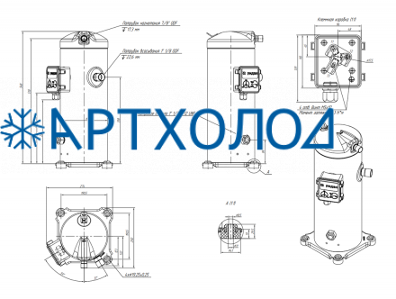 Компрессор спиральный RCZ156T4LB7CA (141R0433) Ридан Компрессор спиральный RCZ156T4LB7CA (141R0433) Ридан
