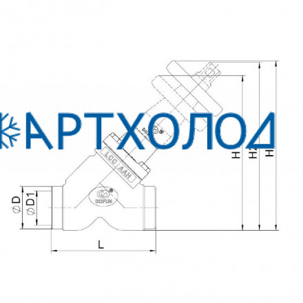 Запорный вентиль SVD-HS DN300 63 бар, прямоточный (комплектация с маховиком) Dofun