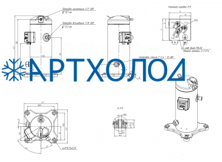 Компрессор спиральный RCM15E4LT7CA (141R8818) Ридан
