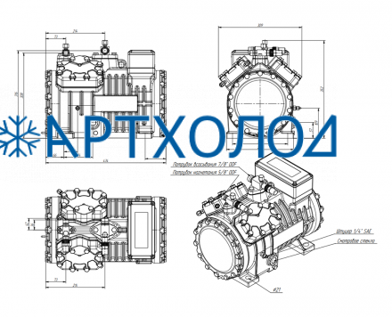 Компрессор поршневой R4F6E4K (HBP) Ридан