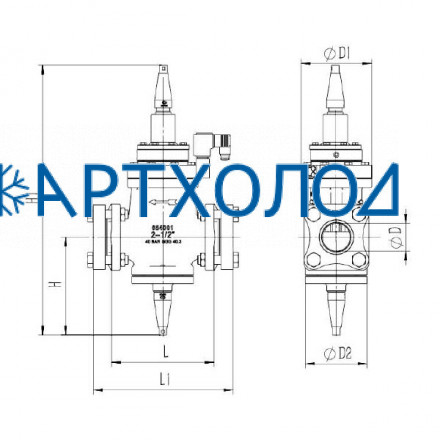 Сервоприводный клапан с пилотным управлением после себя OPRV-1N DN32 (соленоид на открытие) Dofun