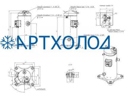 Компрессор спиральный RCL13E4LT9CA (141R9755) Ридан