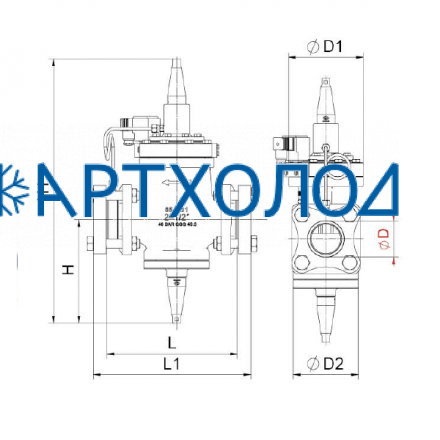 Дифференциальный сервоприводный клапан DPAV-1N DN125  (соленоид на открытие) Dofun