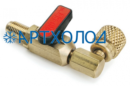 Вентиль для заправочных шлангов под 90°(M1/4"SAE х F1/4"SAE) BV90 CPS