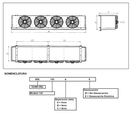 Потолочный кубический воздухоохладитель BSL 137BE Garcia Camara