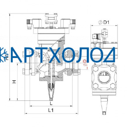 Двухступенчатый электромагнитный пневматический клапан (NO) DGPV-2N DN125  Dofun