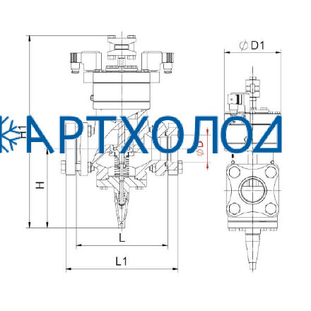 Двухступенчатый электромагнитный пневматический клапан (NO) DGPV-2C DN65  Dofun
