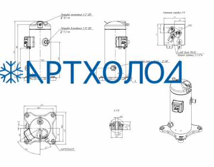 Компрессор спиральный RCM38E4LT7CA (141R8828) Ридан