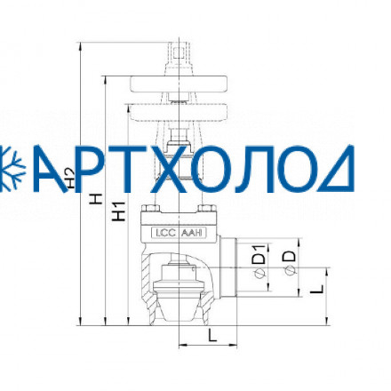 Ручной регулирующий клапан TVD-HA DN32 63 бар, угловой (комплектация с маховиком) Dofun
